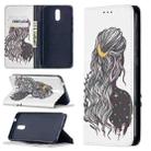 For Nokia 2.3 Colored Drawing Pattern Invisible Magnetic Horizontal Flip PU Leather Case with Holder & Card Slots & Wallet(Girl) - 1