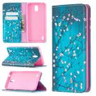 For Nokia 1.3 Colored Drawing Pattern Invisible Magnetic Horizontal Flip PU Leather Case with Holder & Card Slots & Wallet(Plum Blossom) - 1