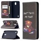 For Nokia 1.3 Colored Drawing Pattern Invisible Magnetic Horizontal Flip PU Leather Case with Holder & Card Slots & Wallet(Bear) - 1