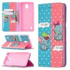 For Nokia 1.3 Colored Drawing Pattern Invisible Magnetic Horizontal Flip PU Leather Case with Holder & Card Slots & Wallet(Elephant) - 1