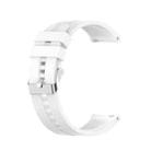 For TicWatch Pro 3 Silicone Watch Band with Silver Steel Buckle(White) - 1