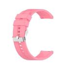 For TicWatch Pro 3 Silicone Watch Band with Silver Steel Buckle(Pink) - 1