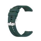 For TicWatch Pro 3 Silicone Watch Band with Silver Steel Buckle(Dark Green) - 1