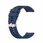 For TicWatch Pro 3 Silicone Watch Band with Silver Steel Buckle(Dark Blue) - 1