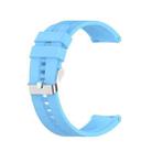 For TicWatch Pro 3 Silicone Watch Band with Silver Steel Buckle(Sky Blue) - 1