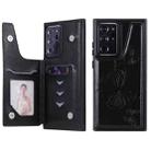 Butterfly Embossing Pattern Shockproof Protective Case with Holder & Card Slots & Photo Frame For Samsung Galaxy Note20 Ultra(Black) - 1
