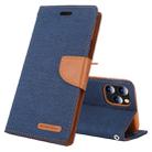 For iPhone 11 Pro Max MERCURY GOOSPERY CANVAS DIARY Canvas Texture Horizontal Flip Leather Case with Card Slots & Wallet & Holder(Navy) - 1