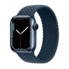 Nylon Single-turn Braided Watch Band For Apple Watch Series 9&8&7 41mm / SE 3&SE 2&6&SE&5&4 40mm / 3&2&1 38mm, Length:S 130mm (Starlight Blue) - 1