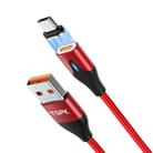 TOPK AM63 1m USB to Micro USB Flat Magnetic Metal Connector Nylon Braided Magnetic Fast Charging Data Cable(Red) - 1