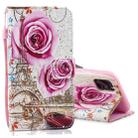 For iPhone 12 / 12 Pro Horizontal Flip Leather Case with Holder & Card Slots & Wallet(Rose Tower) - 1