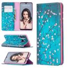 For Huawei P30 Lite Colored Drawing Pattern Invisible Magnetic Horizontal Flip PU Leather Case with Holder & Card Slots & Wallet(Plum Blossom) - 1