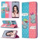 For Huawei P30 Lite Colored Drawing Pattern Invisible Magnetic Horizontal Flip PU Leather Case with Holder & Card Slots & Wallet(Elephant) - 1