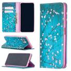 For Huawei P40 Lite Colored Drawing Pattern Invisible Magnetic Horizontal Flip PU Leather Case with Holder & Card Slots & Wallet(Plum Blossom) - 1