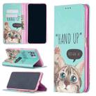 For Huawei P40 Lite Colored Drawing Pattern Invisible Magnetic Horizontal Flip PU Leather Case with Holder & Card Slots & Wallet(Cat) - 1