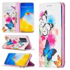 For Huawei P40 Pro Colored Drawing Pattern Invisible Magnetic Horizontal Flip PU Leather Case with Holder & Card Slots & Wallet(Two Butterflies) - 1