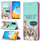 For Huawei P40 Colored Drawing Pattern Invisible Magnetic Horizontal Flip PU Leather Case with Holder & Card Slots & Wallet(Cat) - 1