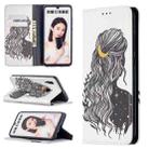 For Huawei P smart 2019 Colored Drawing Pattern Invisible Magnetic Horizontal Flip PU Leather Case with Holder & Card Slots & Wallet(Girl) - 1