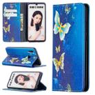 For Huawei P smart 2019 Colored Drawing Pattern Invisible Magnetic Horizontal Flip PU Leather Case with Holder & Card Slots & Wallet(Gold Butterflies) - 1