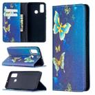 For Huawei P smart 2020 Colored Drawing Pattern Invisible Magnetic Horizontal Flip PU Leather Case with Holder & Card Slots & Wallet(Gold Butterflies) - 1