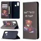 For Huawei P smart 2020 Colored Drawing Pattern Invisible Magnetic Horizontal Flip PU Leather Case with Holder & Card Slots & Wallet(Bear) - 1