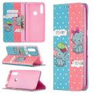 For Huawei P smart Z Colored Drawing Pattern Invisible Magnetic Horizontal Flip PU Leather Case with Holder & Card Slots & Wallet(Elephant) - 1
