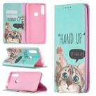For Huawei P smart Z Colored Drawing Pattern Invisible Magnetic Horizontal Flip PU Leather Case with Holder & Card Slots & Wallet(Cat) - 1