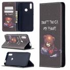 For Huawei P smart Z Colored Drawing Pattern Invisible Magnetic Horizontal Flip PU Leather Case with Holder & Card Slots & Wallet(Bear) - 1