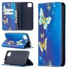 For Huawei Y5p Colored Drawing Pattern Invisible Magnetic Horizontal Flip PU Leather Case with Holder & Card Slots & Wallet(Gold Butterflies) - 1