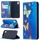 For Huawei Y5 (2019) Colored Drawing Pattern Invisible Magnetic Horizontal Flip PU Leather Case with Holder & Card Slots & Wallet(Gold Butterflies) - 1