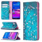 For Huawei Y6 (2019) Colored Drawing Pattern Invisible Magnetic Horizontal Flip PU Leather Case with Holder & Card Slots & Wallet(Plum Blossom) - 1