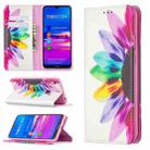 For Huawei Y6 (2019) Colored Drawing Pattern Invisible Magnetic Horizontal Flip PU Leather Case with Holder & Card Slots & Wallet(Sun Flower) - 1