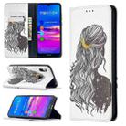 For Huawei Y6 (2019) Colored Drawing Pattern Invisible Magnetic Horizontal Flip PU Leather Case with Holder & Card Slots & Wallet(Girl) - 1