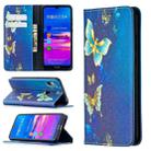 For Huawei Y6 (2019) Colored Drawing Pattern Invisible Magnetic Horizontal Flip PU Leather Case with Holder & Card Slots & Wallet(Gold Butterflies) - 1