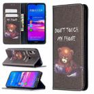 For Huawei Y6 (2019) Colored Drawing Pattern Invisible Magnetic Horizontal Flip PU Leather Case with Holder & Card Slots & Wallet(Bear) - 1