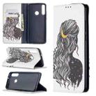 For Huawei Y6p Colored Drawing Pattern Invisible Magnetic Horizontal Flip PU Leather Case with Holder & Card Slots & Wallet(Girl) - 1