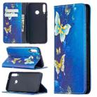 For Huawei Y7p Colored Drawing Pattern Invisible Magnetic Horizontal Flip PU Leather Case with Holder & Card Slots & Wallet(Gold Butterflies) - 1