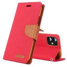For iPhone 11 MERCURY GOOSPERY CANVAS DIARY Canvas Texture Horizontal Flip Leather Case with Card Slots & Wallet & Holder(Red) - 1