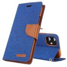 For iPhone 11 MERCURY GOOSPERY CANVAS DIARY Canvas Texture Horizontal Flip Leather Case with Card Slots & Wallet & Holder(Blue) - 1