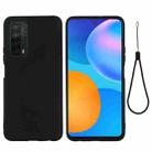 For Huawei P smart 2021 Pure Color Liquid Silicone Shockproof Full Coverage Case(Black) - 1