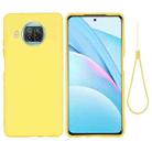 For Xiaomi Mi 10T Lite 5G Pure Color Liquid Silicone Shockproof Full Coverage Case(Yellow) - 1