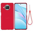 For Xiaomi Mi 10T Lite 5G Pure Color Liquid Silicone Shockproof Full Coverage Case(Red) - 1