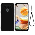 For LG K61 Pure Color Liquid Silicone Shockproof Full Coverage Case(Black) - 1