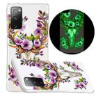 For Samsung Galaxy S20 FE Luminous TPU Mobile Phone Protective Case(Flower Deer) - 1