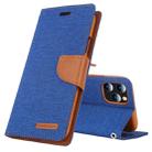 For iPhone 11 Pro MERCURY GOOSPERY CANVAS DIARY Canvas Texture Horizontal Flip Leather Case with Card Slots & Wallet & Holder(Blue) - 1