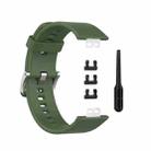 For Huawei Watch Fit Silicone  Watch Band with Stainless Steel Buckle(Dark Green) - 1