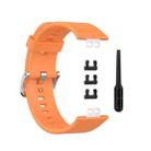 For Huawei Watch Fit Silicone  Watch Band with Stainless Steel Buckle(Orange) - 1