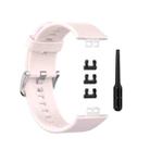 For Huawei Watch Fit Silicone  Watch Band with Stainless Steel Buckle(Pink) - 1