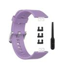 For Huawei Watch Fit Silicone  Watch Band with Stainless Steel Buckle(Light Purple) - 1