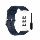 For Huawei Watch Fit Silicone  Watch Band with Stainless Steel Buckle(Midnight Blue) - 1