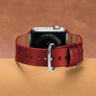 Genuine Leather Watch Bands For Apple Watch Series 7 45mm / 6 & SE & 5 & 4 44mm / 3 & 2 & 1 42mm(Red) - 2